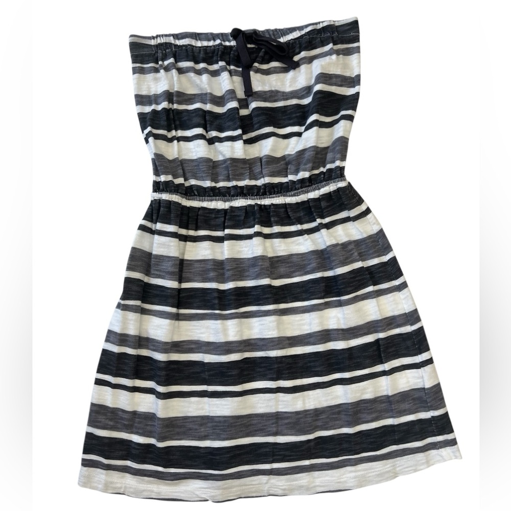 GAP Stripe Strapless Knit Dress Gray White Size XS